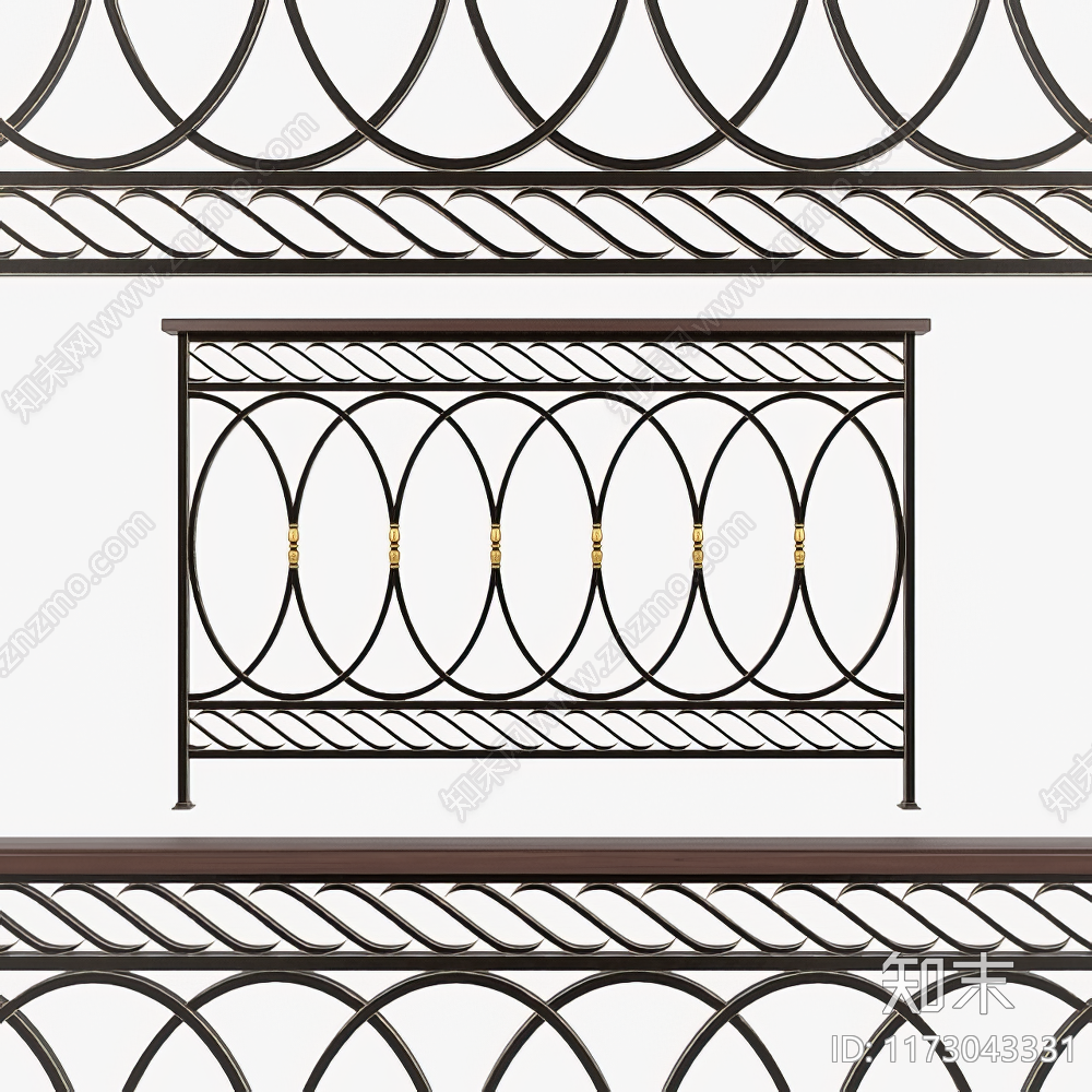 现代简欧栏杆3D模型下载【ID:1173043331】