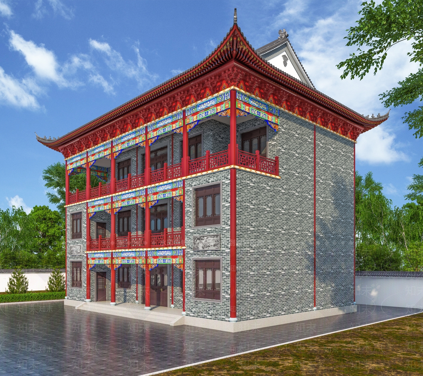 中式新中式古建3D模型下载【ID:1172850277】