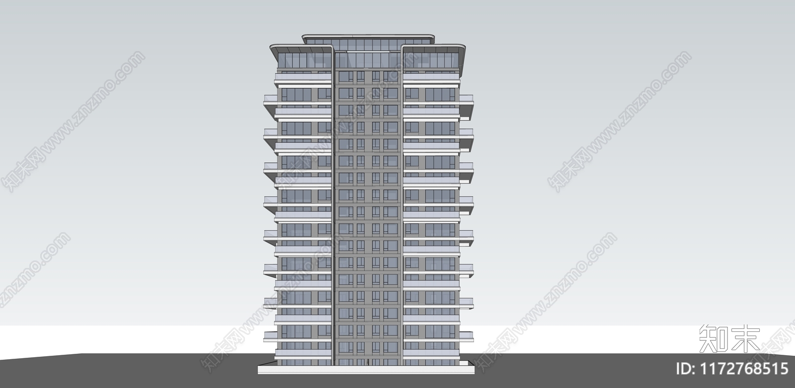 现代轻奢高层住宅SU模型下载【ID:1172768515】