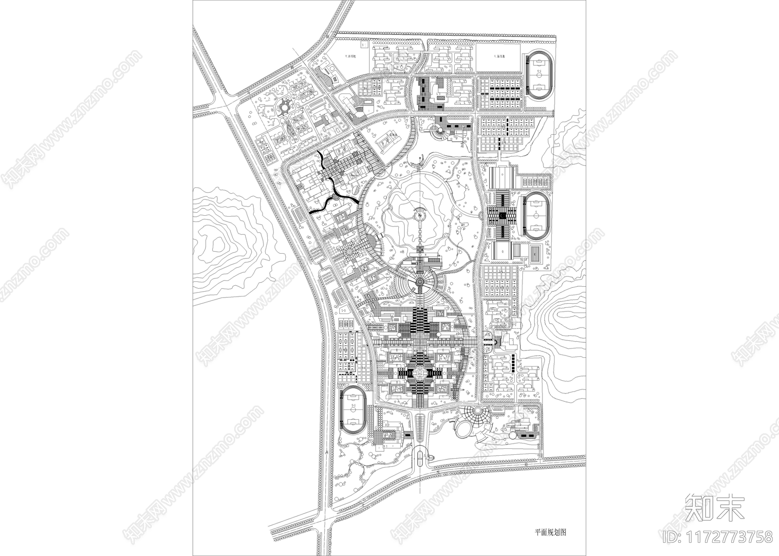 现代校园景观cad施工图下载【ID:1172773758】