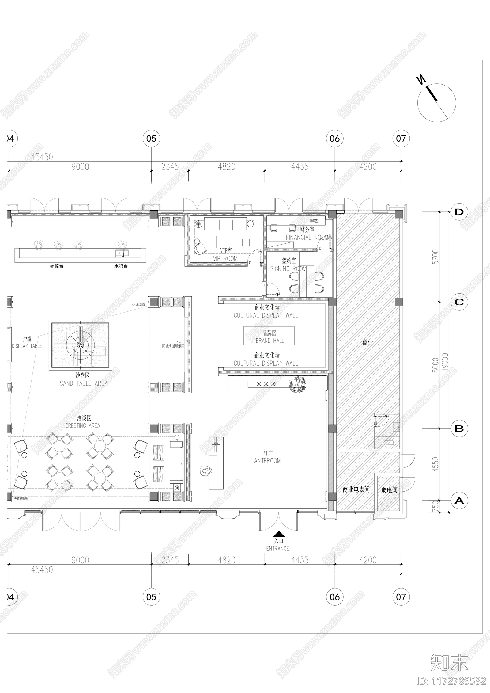 现代售楼处cad施工图下载【ID:1172789532】