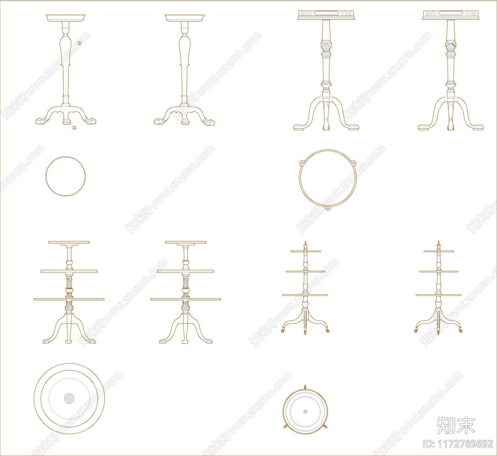 欧式综合家具图库cad施工图下载【ID:1172789692】