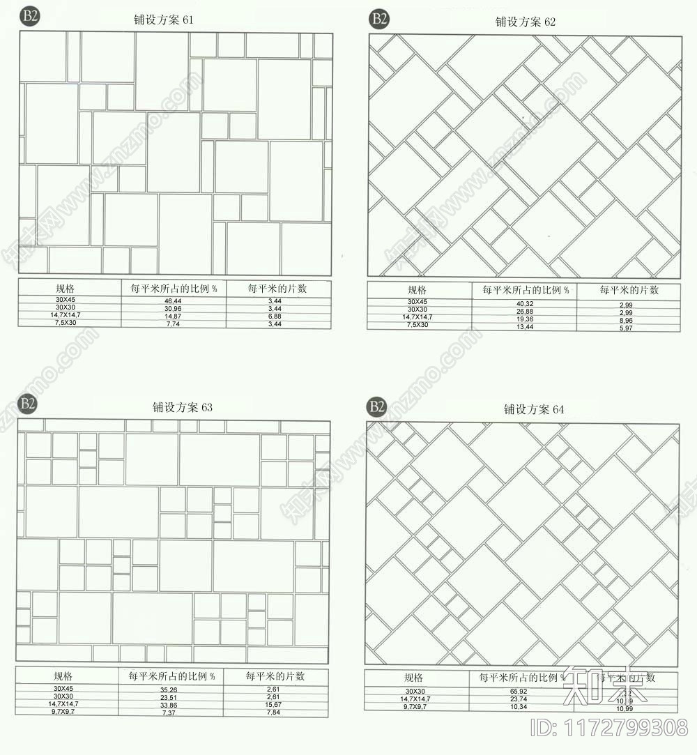 现代填充图案cad施工图下载【ID:1172799308】