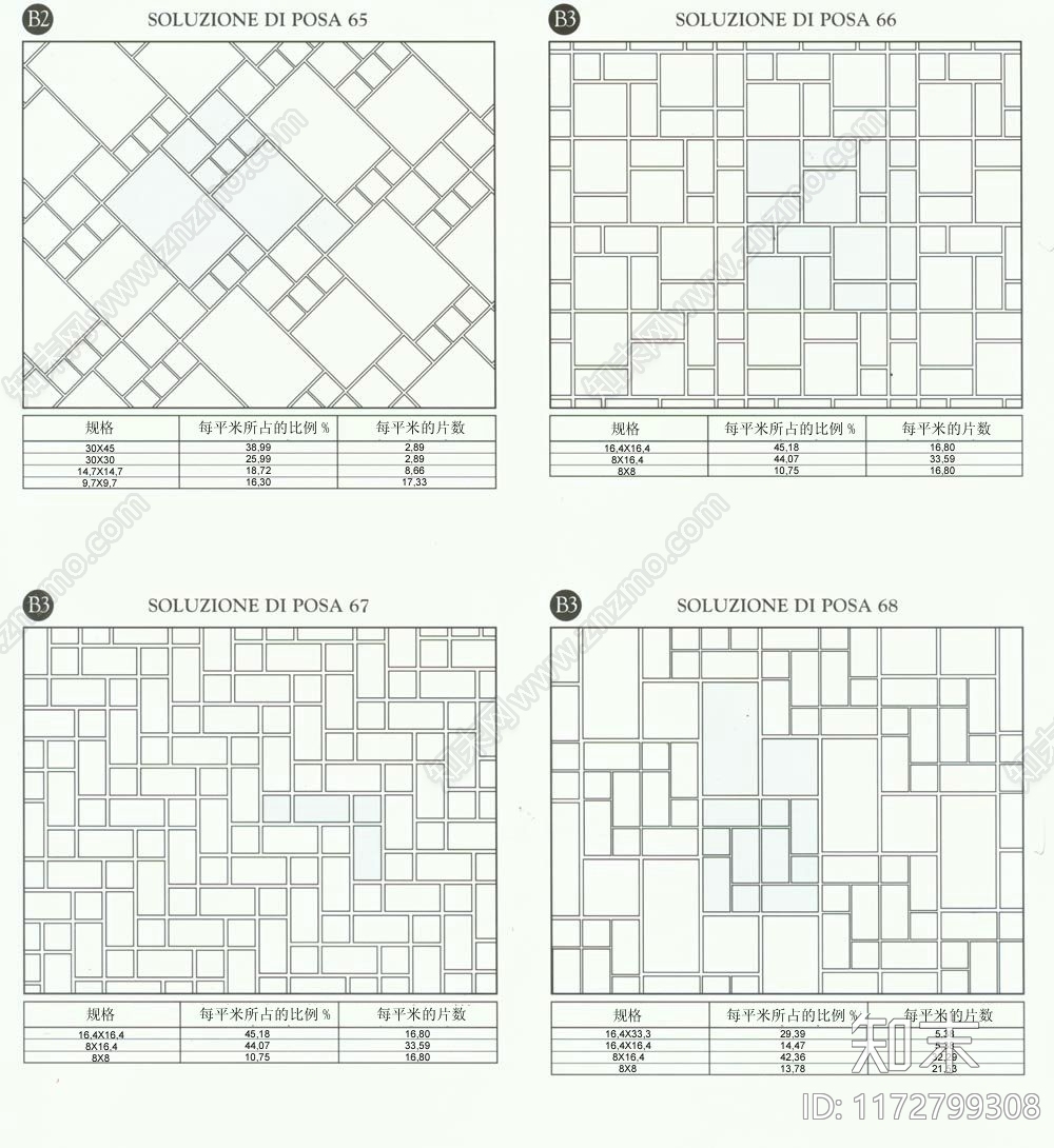 现代填充图案cad施工图下载【ID:1172799308】