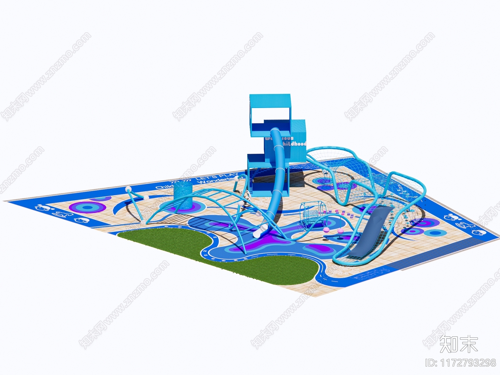 现代简约儿童游乐区SU模型下载【ID:1172793298】