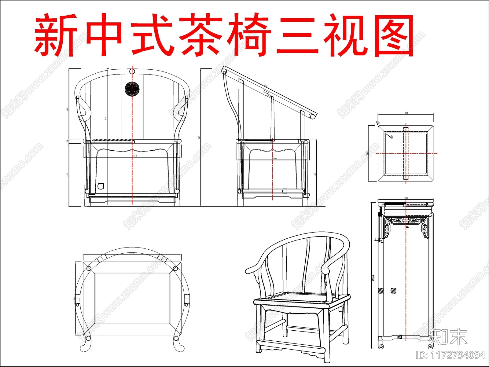 新中式中式桌椅cad施工图下载【ID:1172794094】