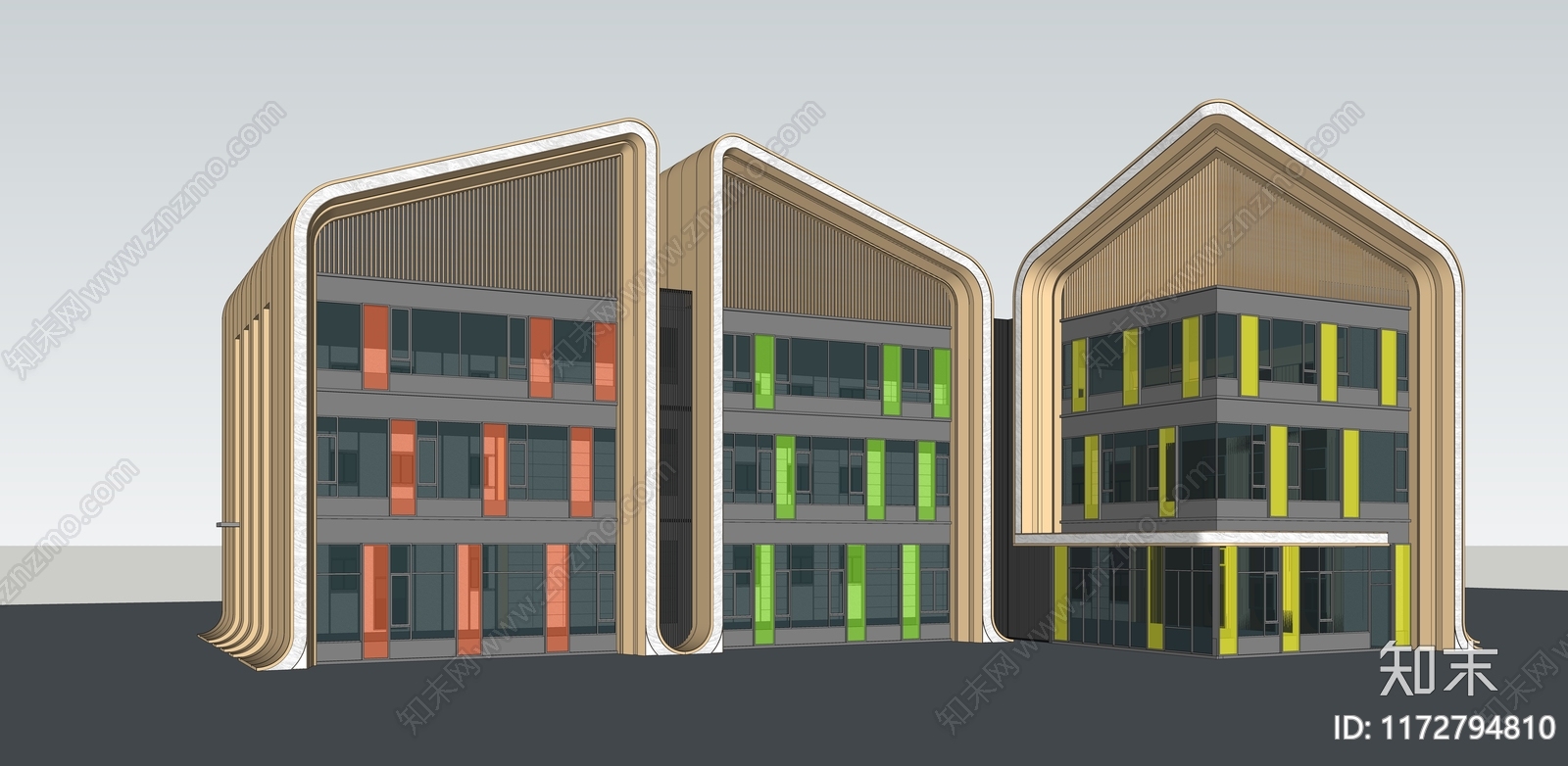 现代禅意幼儿园SU模型下载【ID:1172794810】