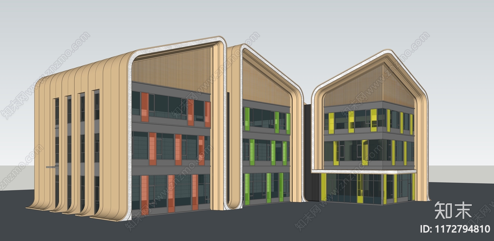 现代禅意幼儿园SU模型下载【ID:1172794810】