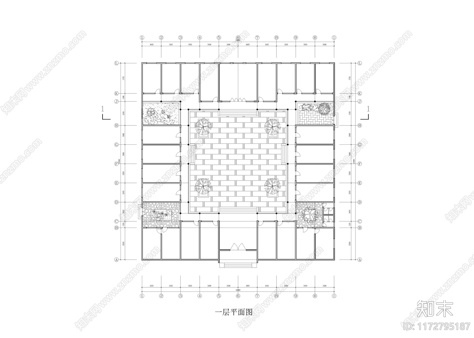 新中式四合院施工图下载【ID:1172795187】