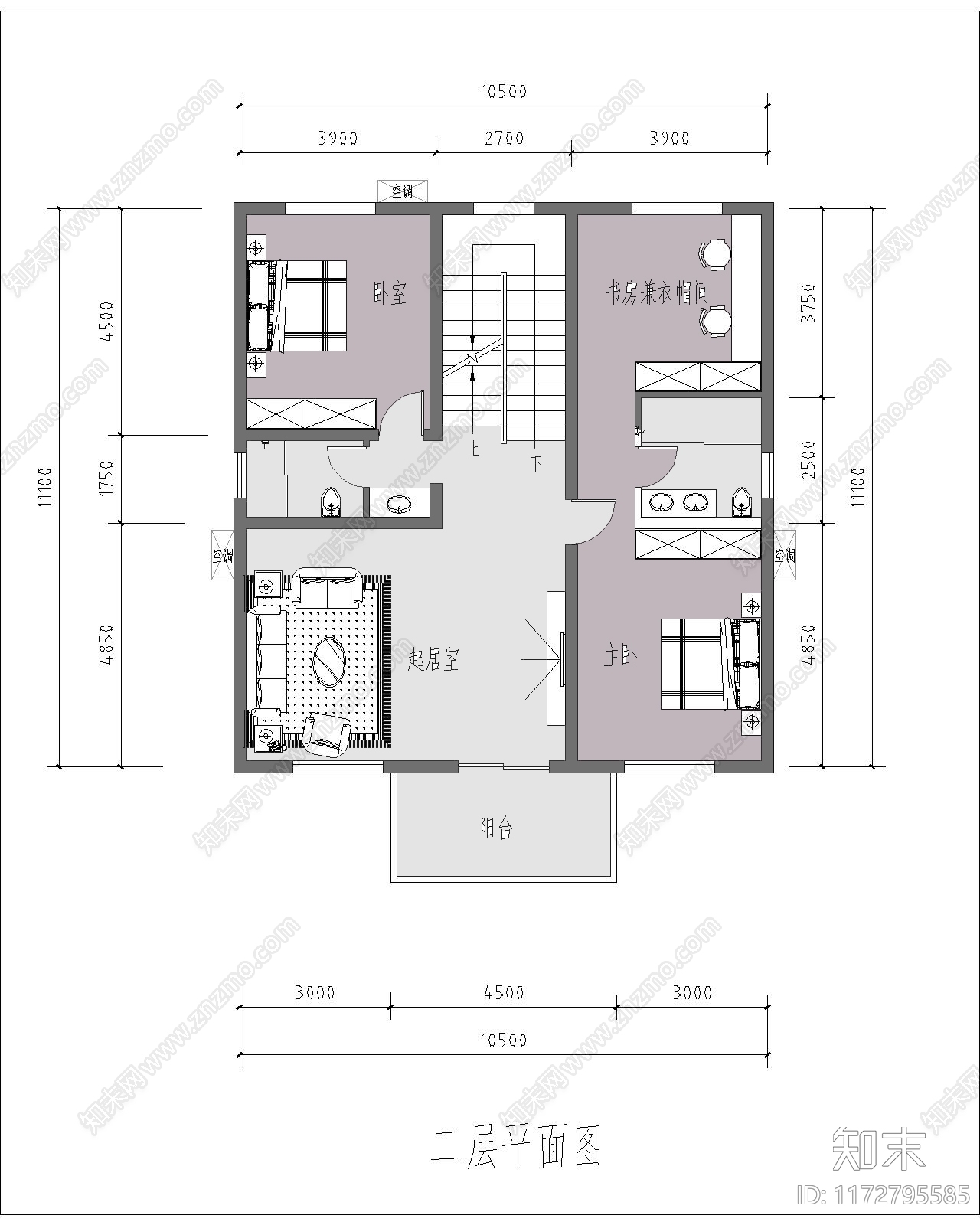 现代新中式别墅建筑cad施工图下载【ID:1172795585】