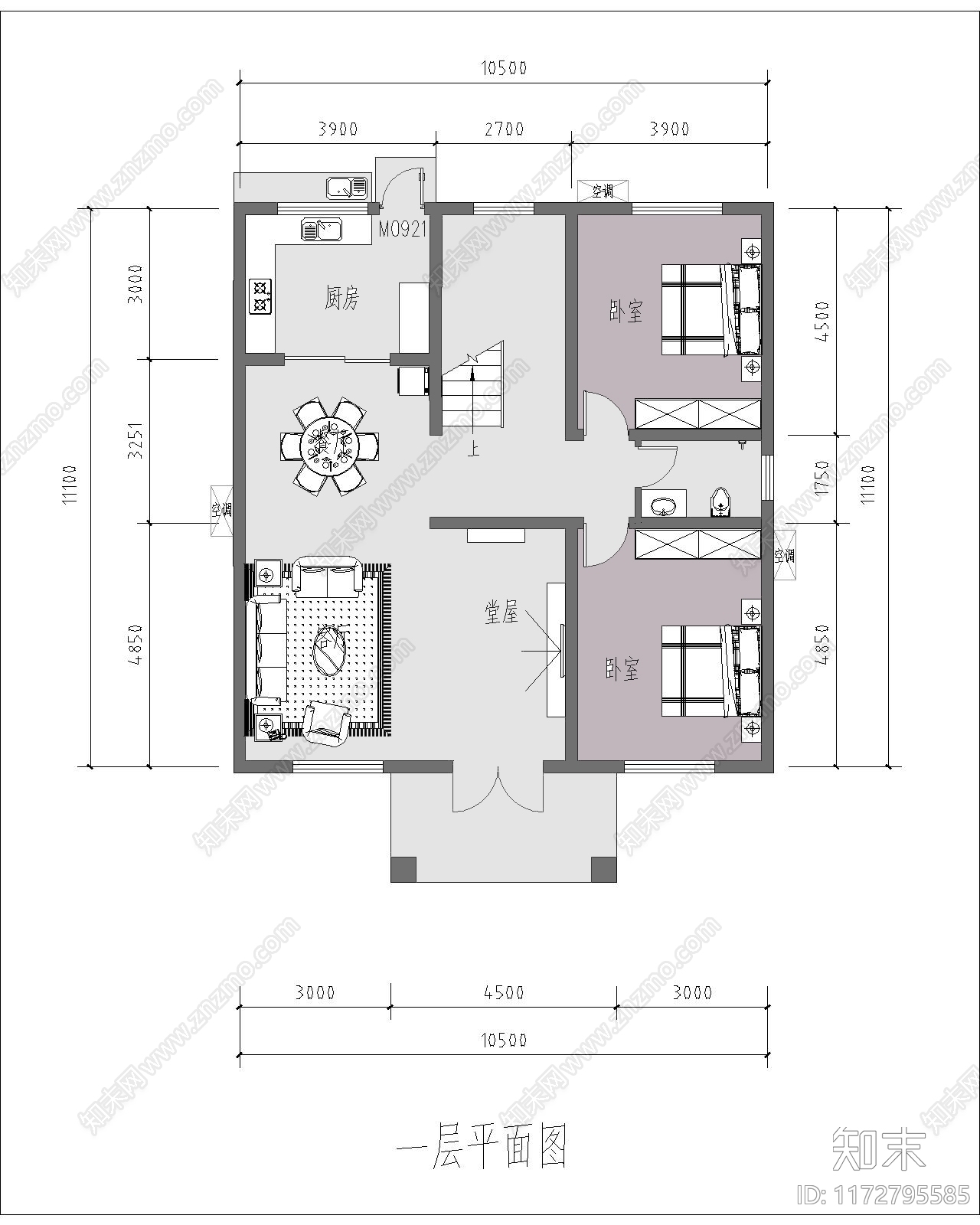 现代新中式别墅建筑cad施工图下载【ID:1172795585】