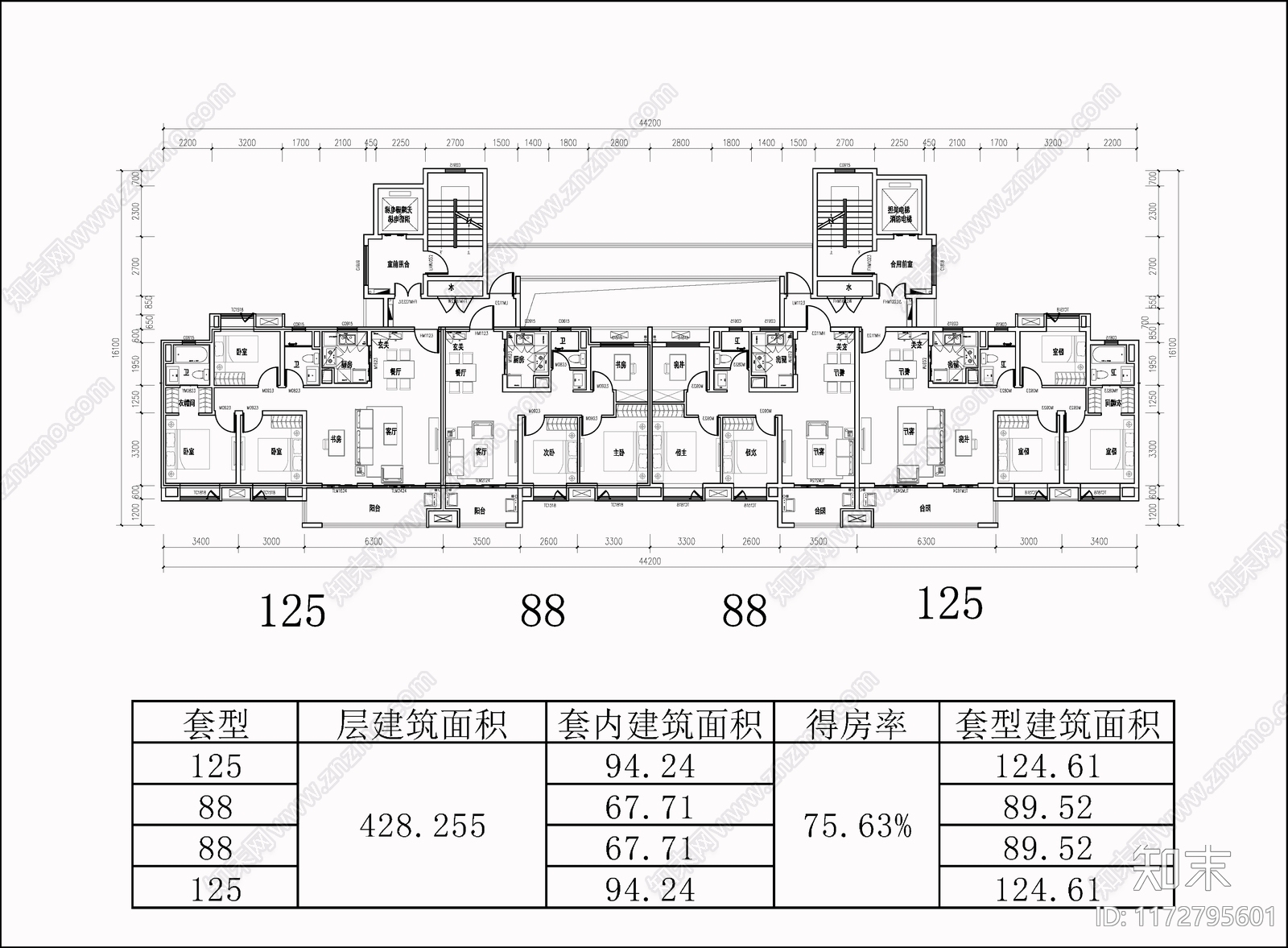 建筑平面图施工图下载【ID:1172795601】