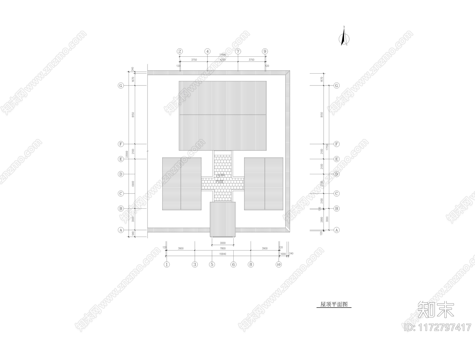 新中式四合院cad施工图下载【ID:1172797417】