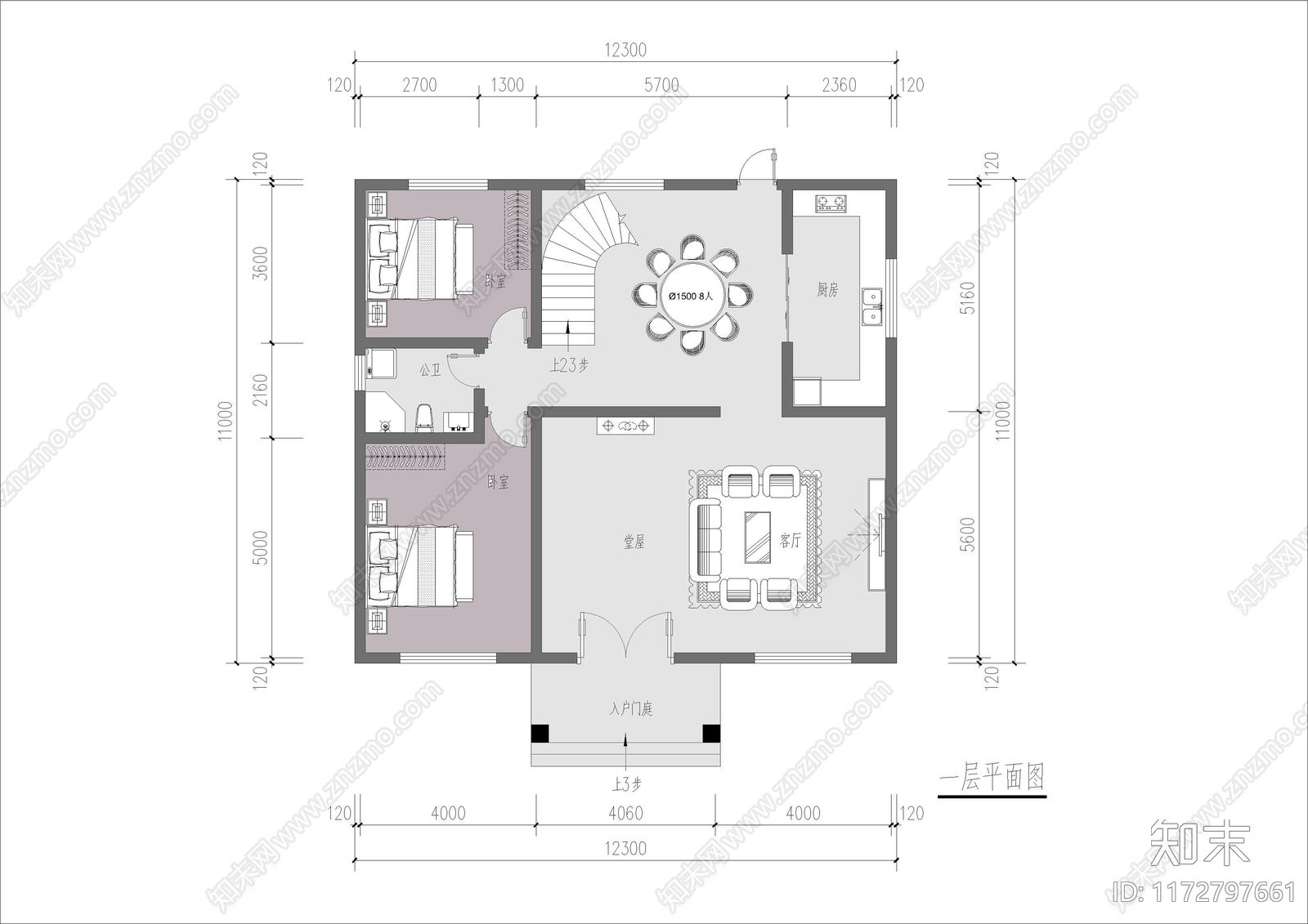 现代新中式别墅建筑施工图下载【ID:1172797661】