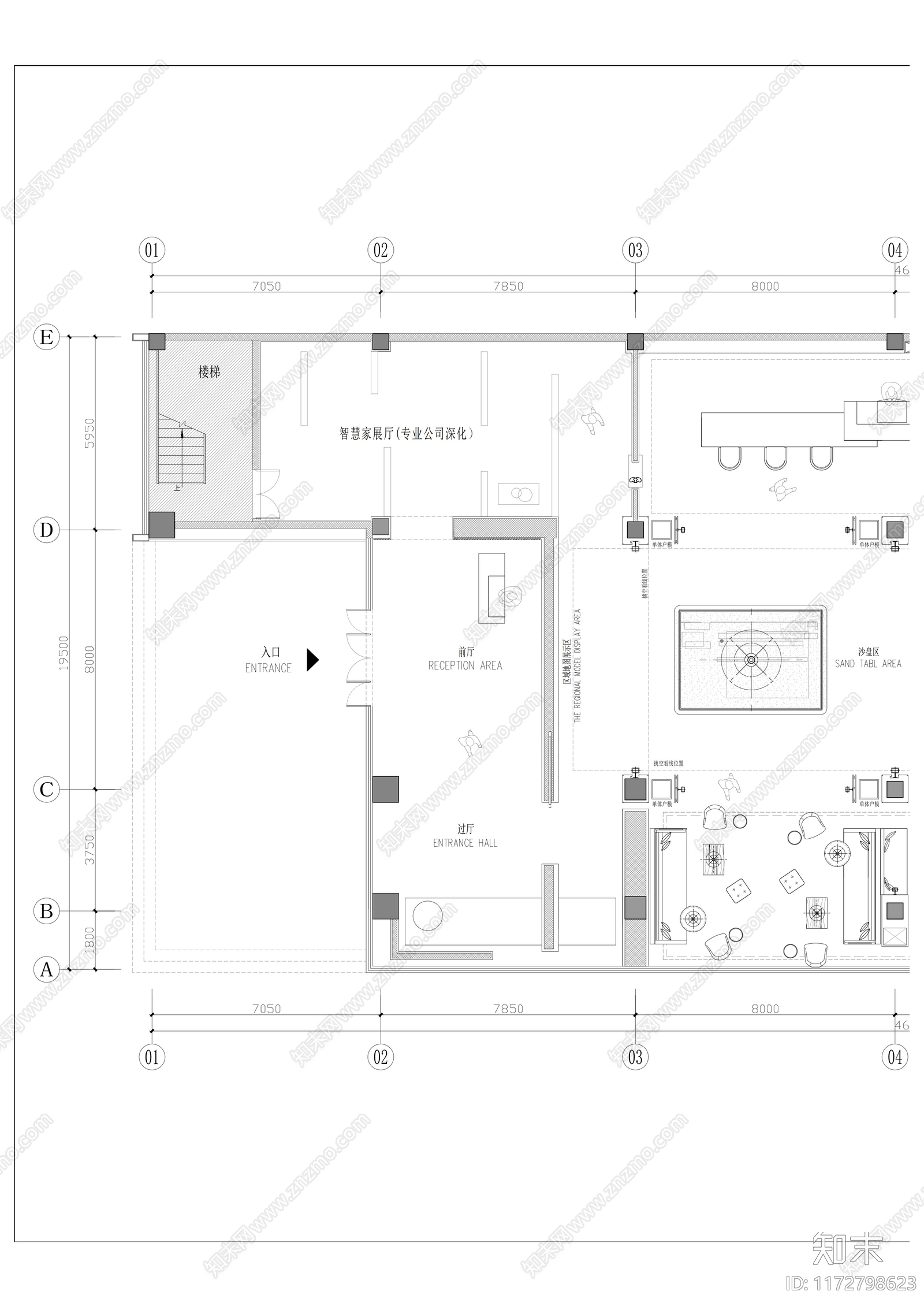 现代售楼处cad施工图下载【ID:1172798623】