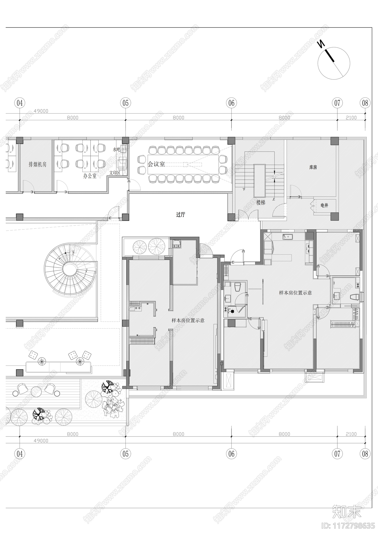 现代售楼处施工图下载【ID:1172798635】