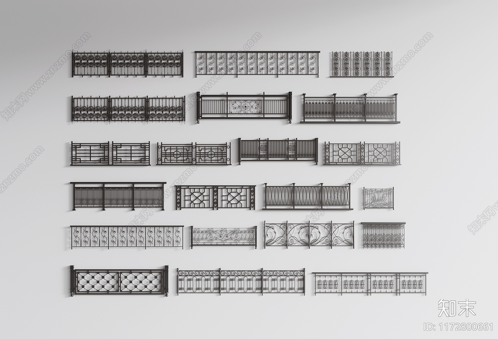 现代栏杆3D模型下载【ID:1172800661】