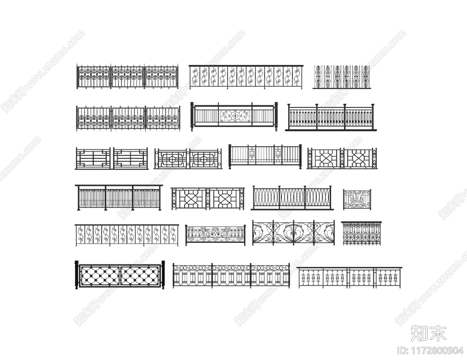 现代围栏护栏SU模型下载【ID:1172800904】