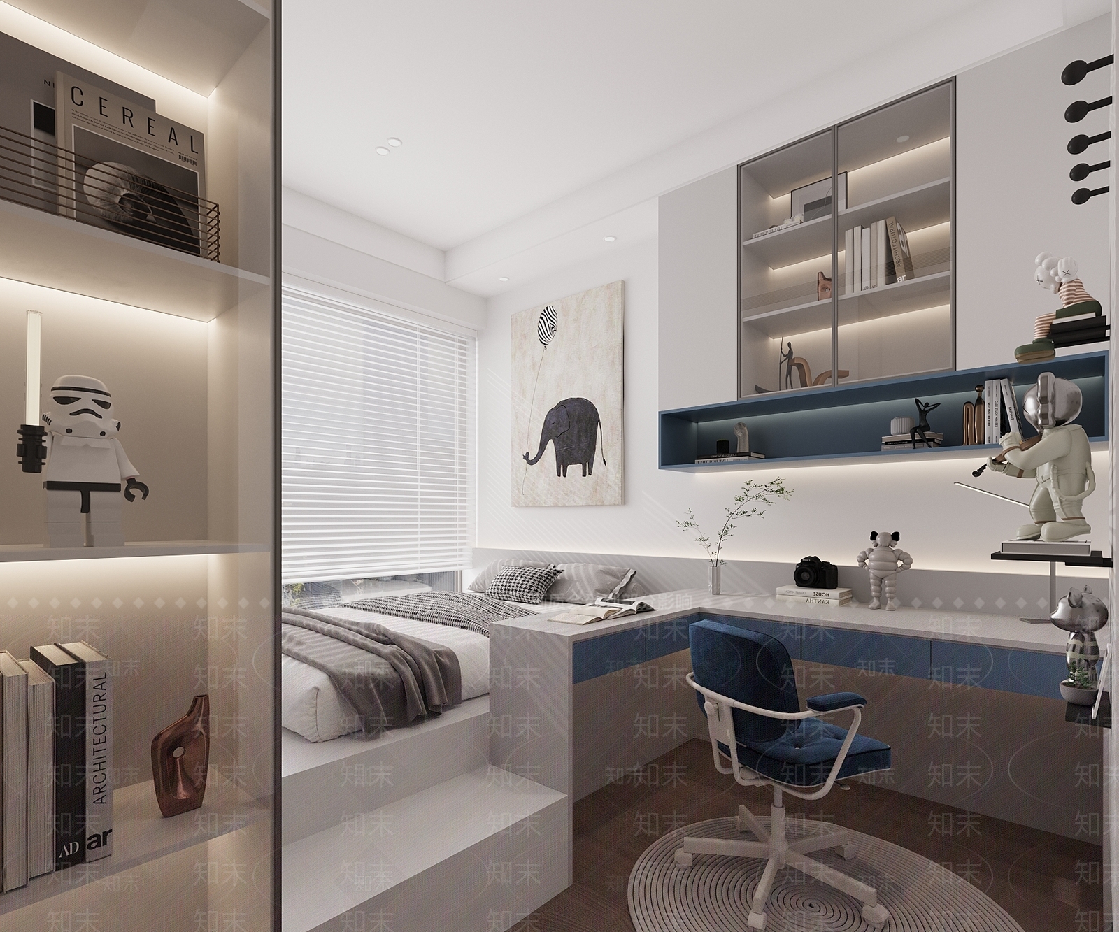 现代榻榻米卧室3D模型下载【ID:1172802190】