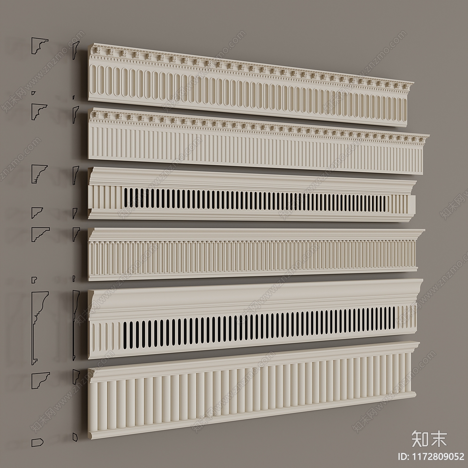 法式复古线条3D模型下载【ID:1172809052】