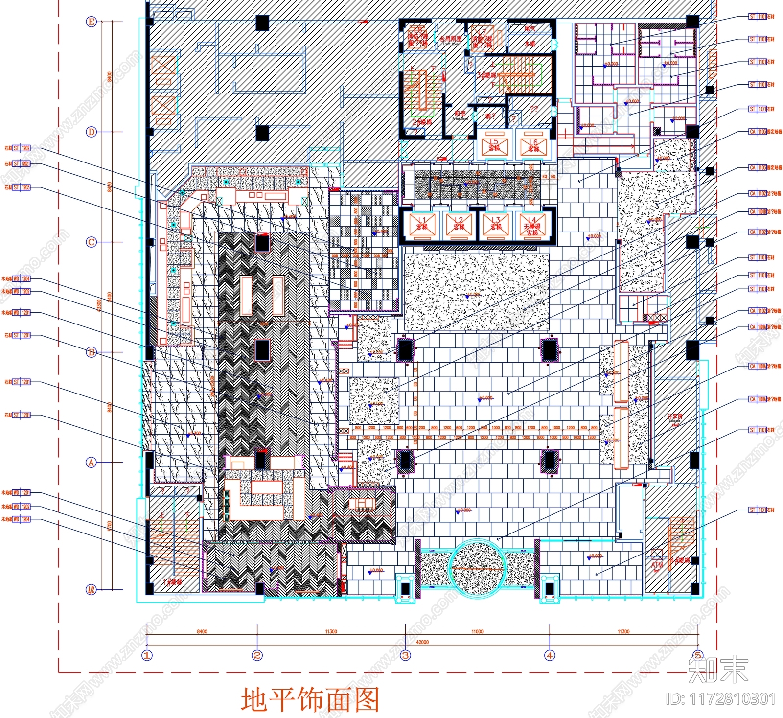 现代工装图库cad施工图下载【ID:1172810301】