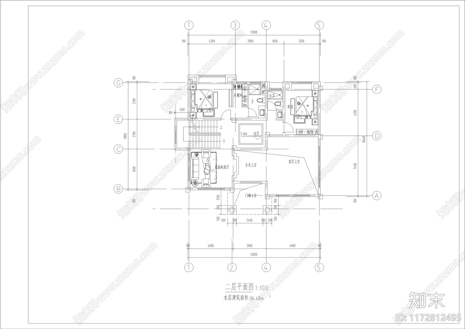 现代别墅建筑cad施工图下载【ID:1172812495】