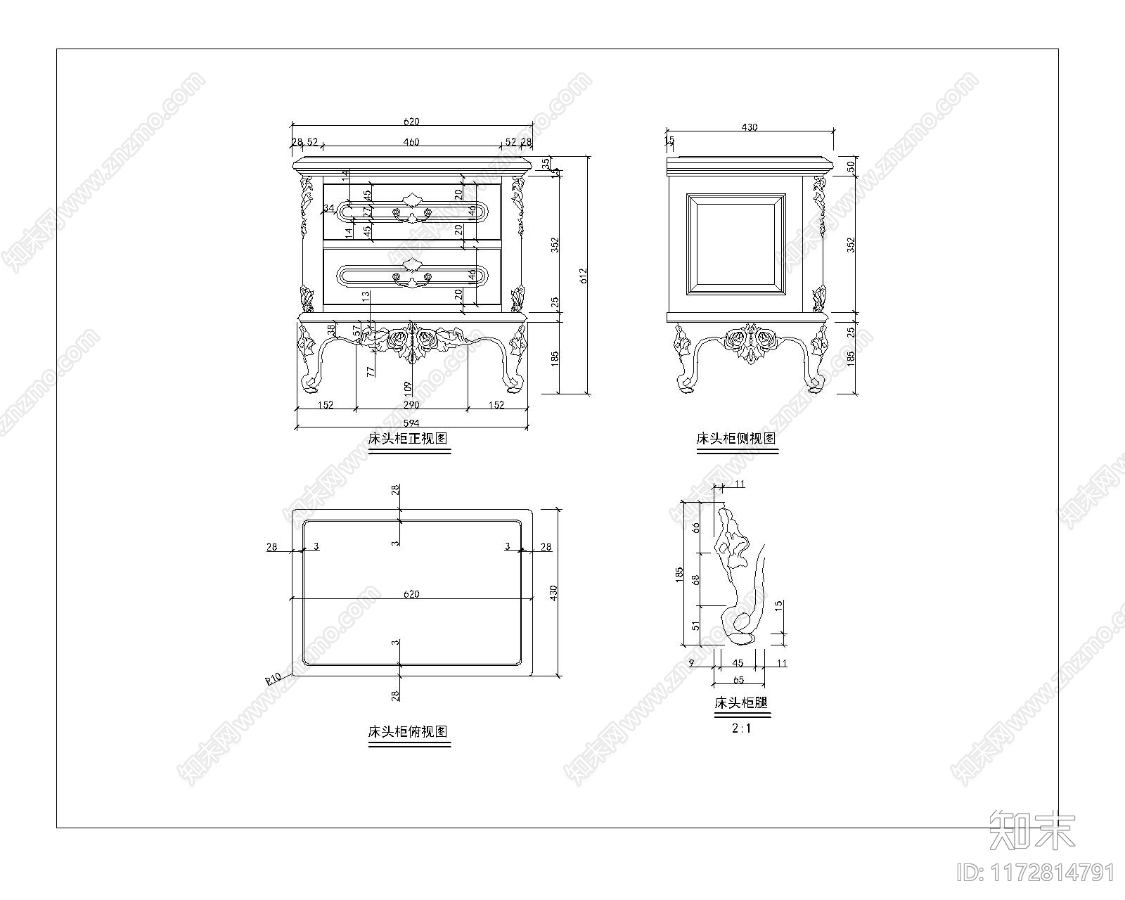 法式综合家具图库cad施工图下载【ID:1172814791】