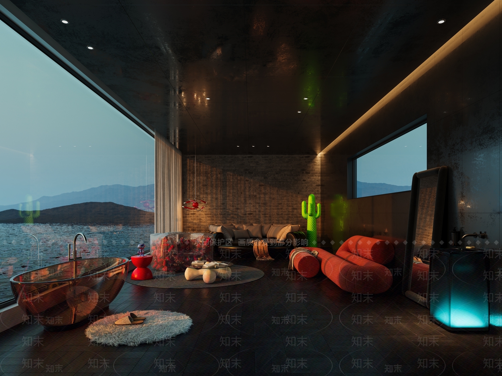 现代工业家居客厅3D模型下载【ID:1172816198】