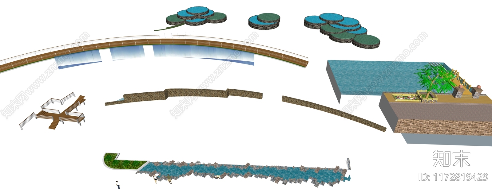 现代轻奢滨水景观SU模型下载【ID:1172819429】