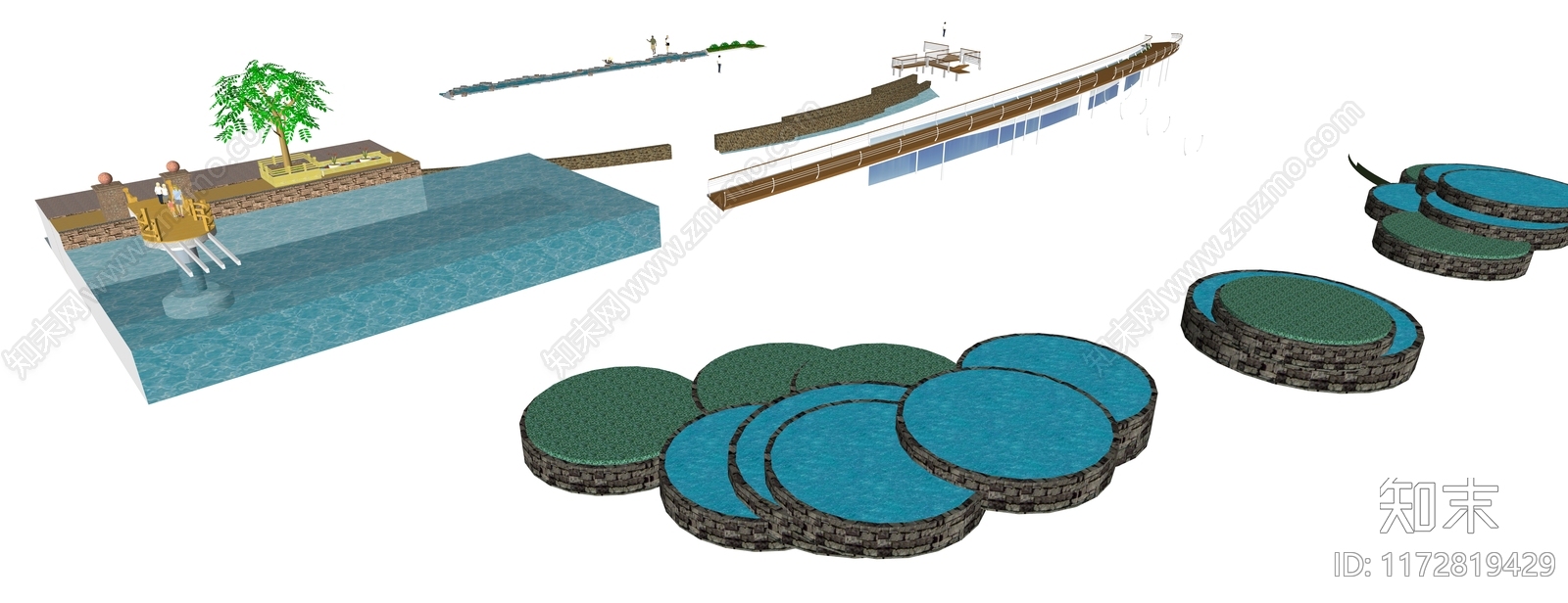 现代轻奢滨水景观SU模型下载【ID:1172819429】