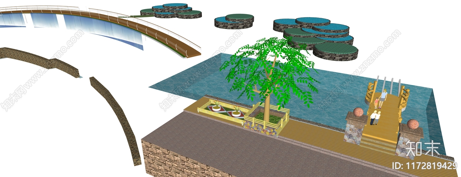 现代轻奢滨水景观SU模型下载【ID:1172819429】
