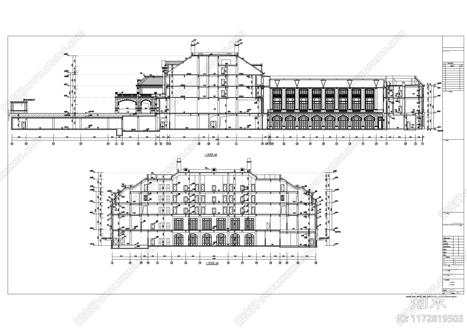 现代酒店建筑cad施工图下载【ID:1172819503】