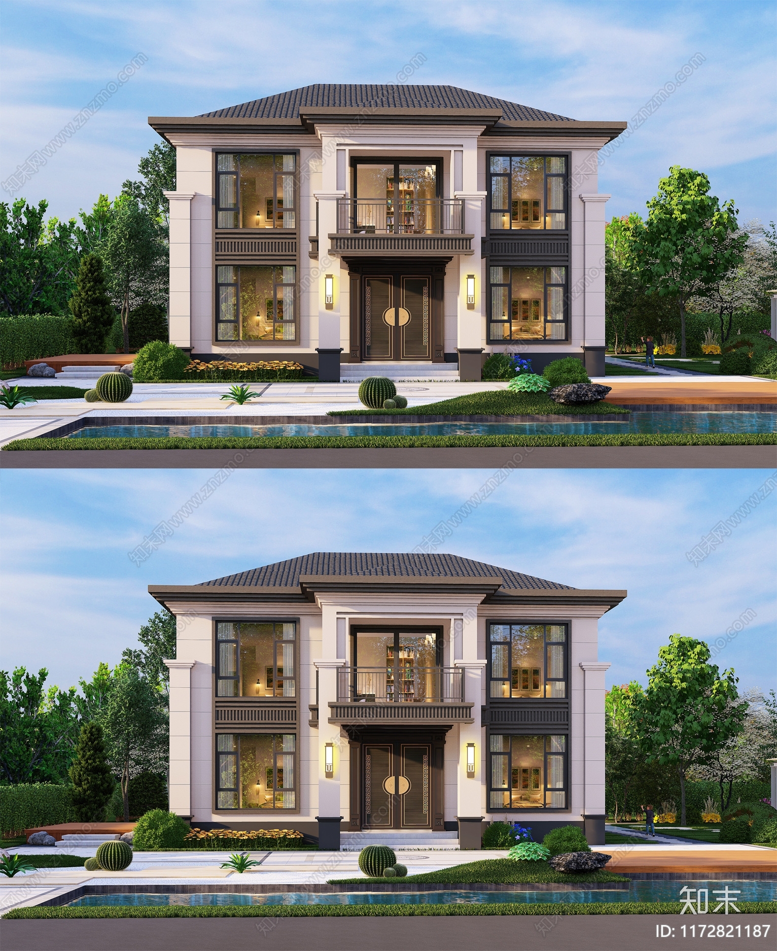 新中式别墅建筑施工图下载【ID:1172821187】