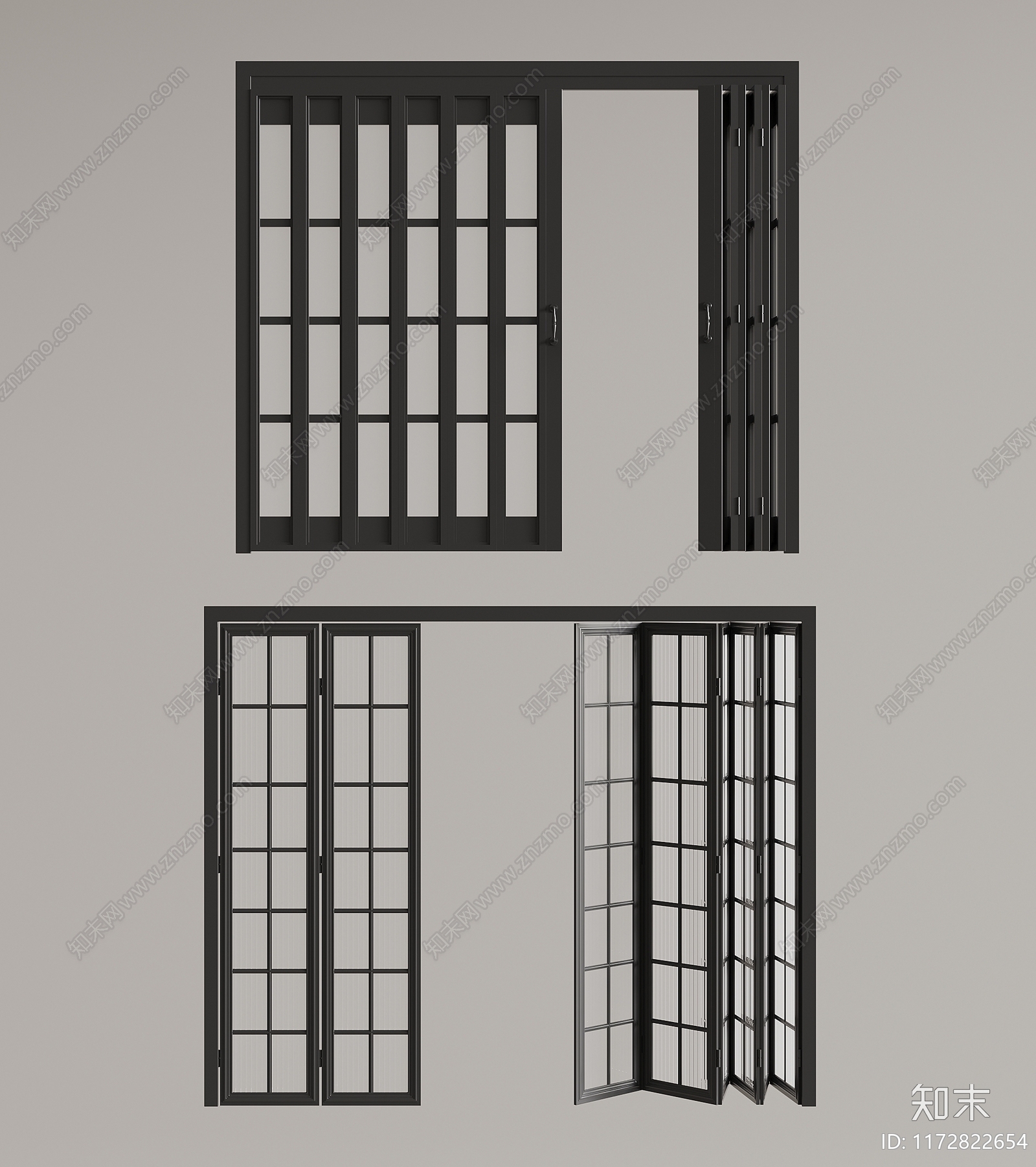 现代折叠门3D模型下载【ID:1172822654】