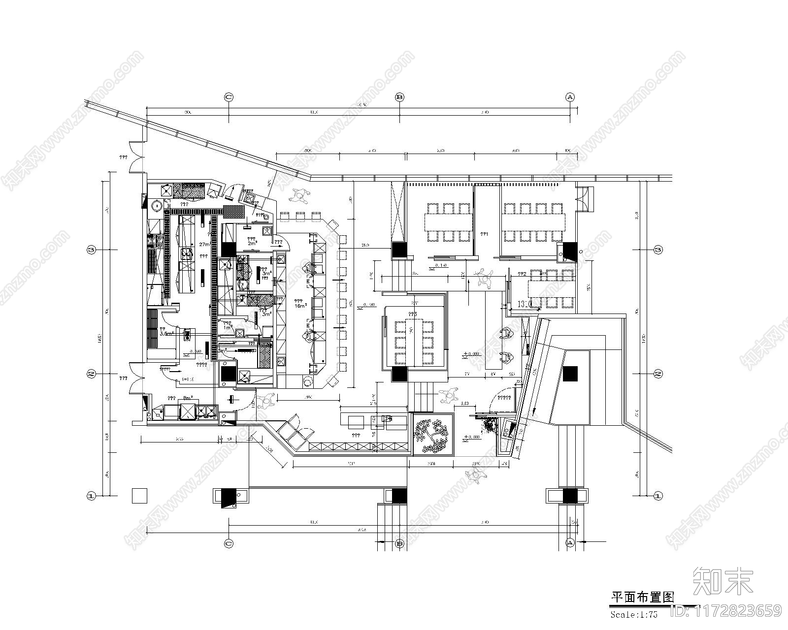 日式其他餐饮空间施工图下载【ID:1172823659】