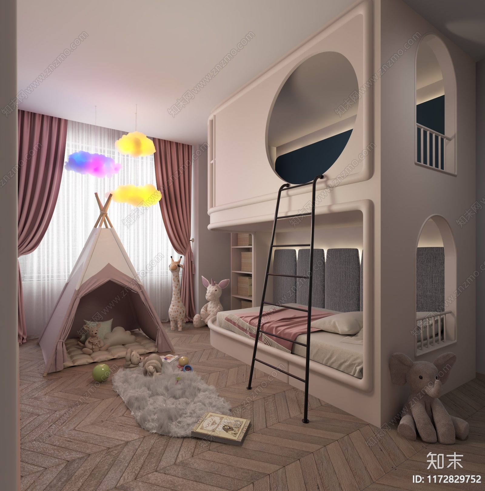 现代女孩房3D模型下载【ID:1172829752】