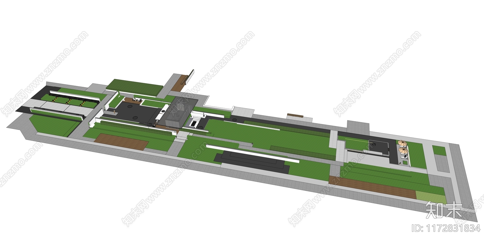 现代小区景观SU模型下载【ID:1172831834】