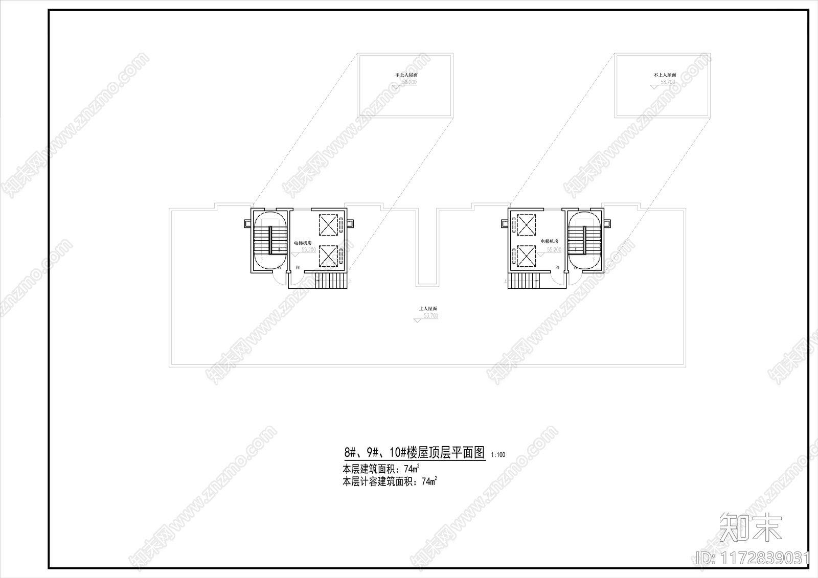 现代住宅楼建筑cad施工图下载【ID:1172839031】