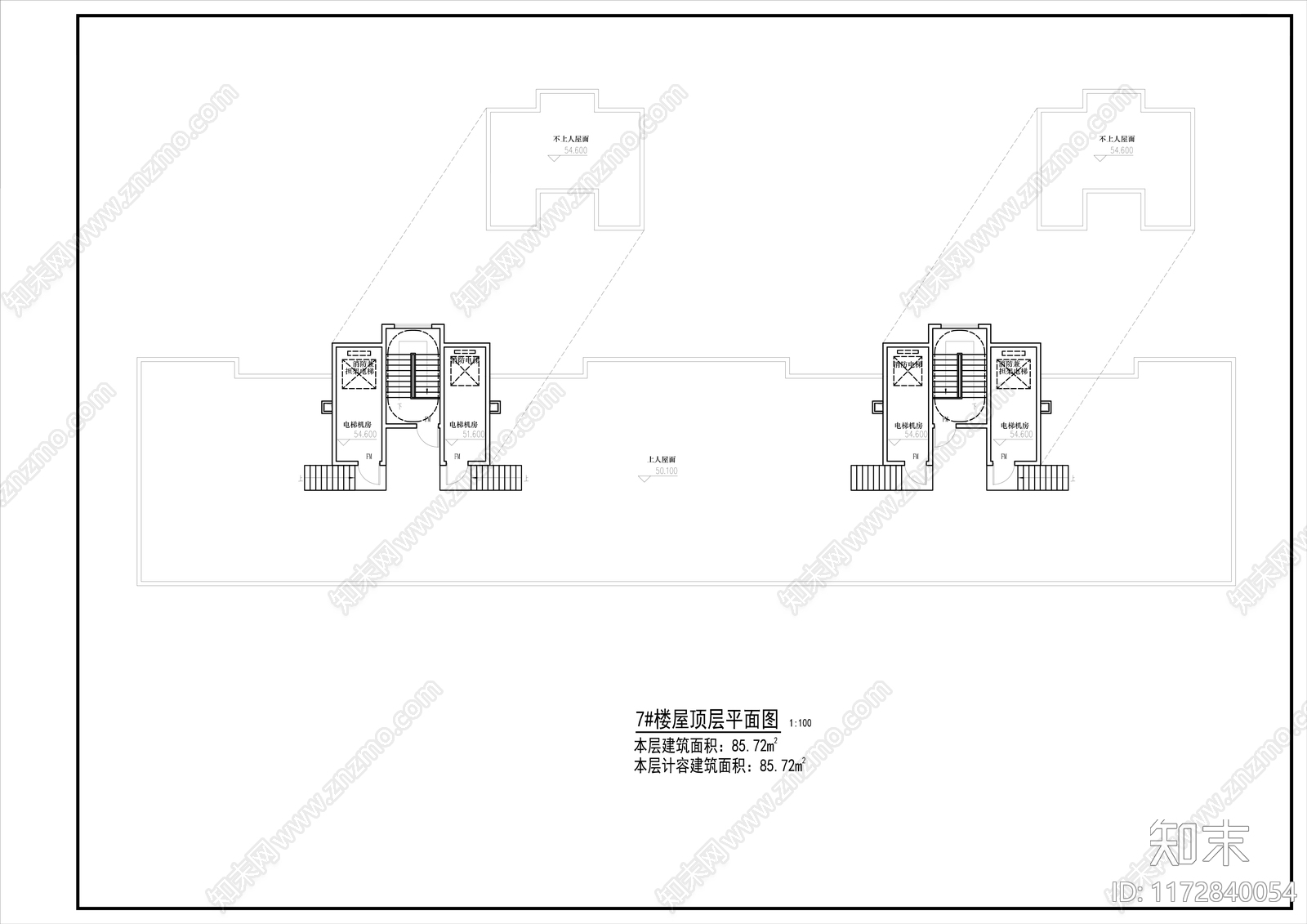 现代住宅楼建筑cad施工图下载【ID:1172840054】