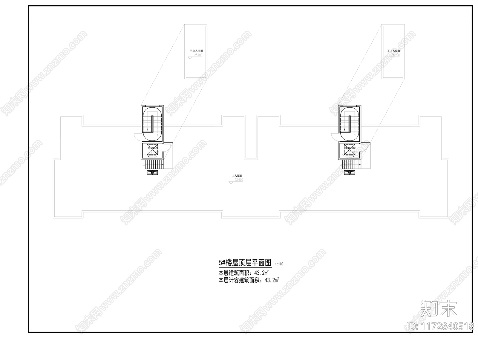 现代住宅楼建筑cad施工图下载【ID:1172840518】