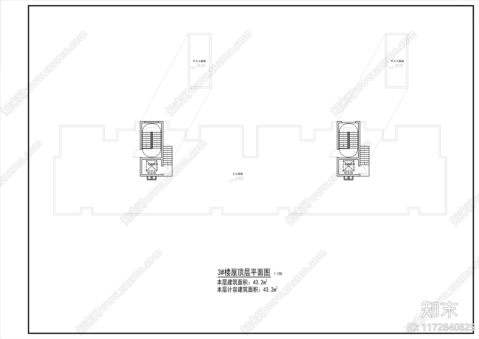 现代住宅楼建筑cad施工图下载【ID:1172840825】