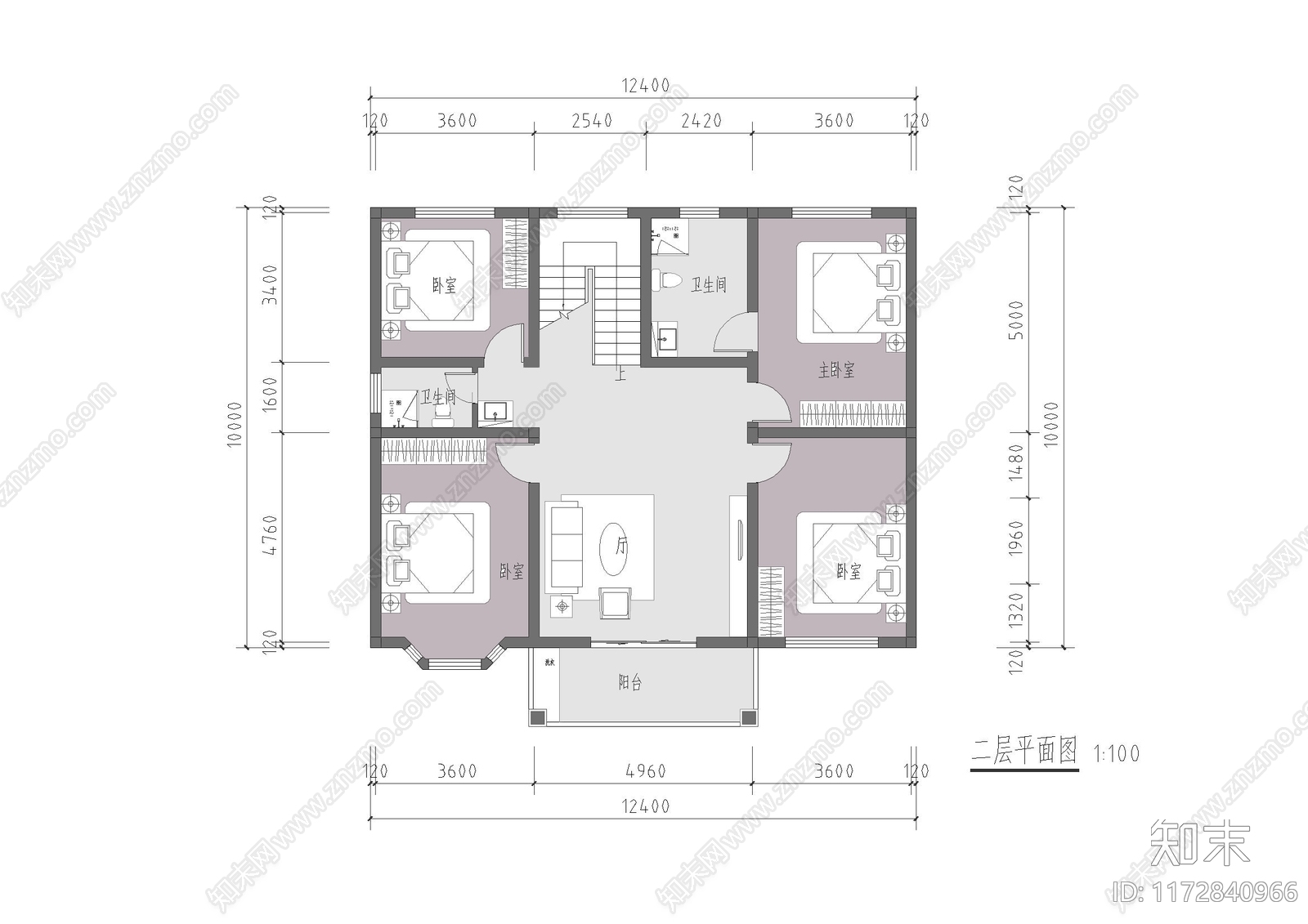 现代新中式别墅建筑cad施工图下载【ID:1172840966】