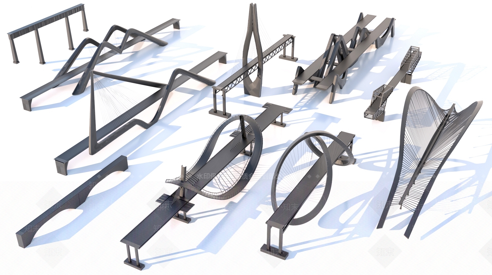 现代桥3D模型下载【ID:1172853364】