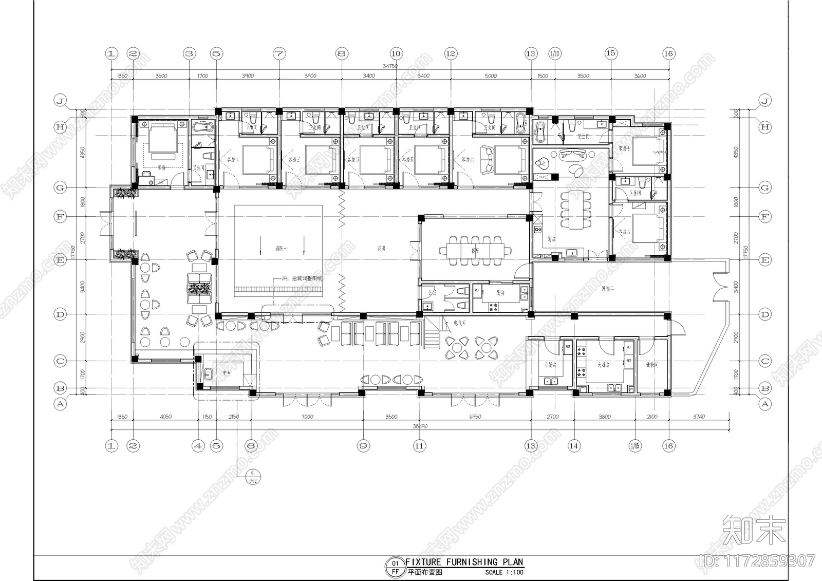 现代民宿施工图下载【ID:1172859307】