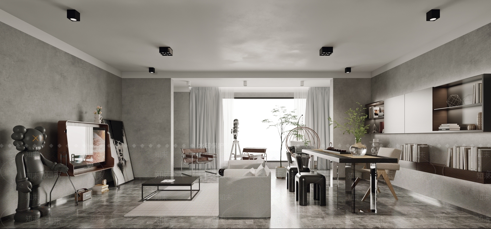 工业简约客餐厅3D模型下载【ID:1172861118】