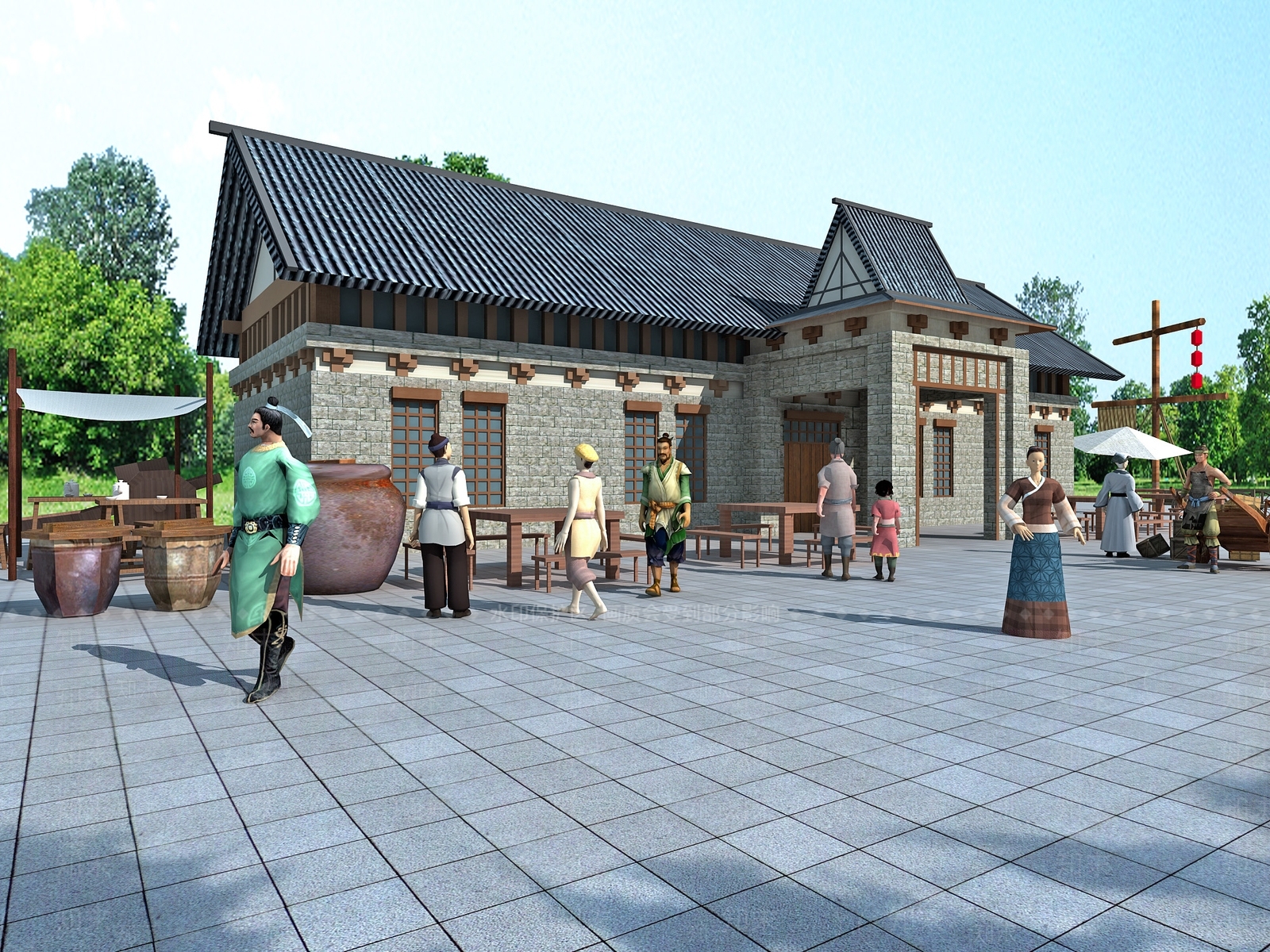 中式驿站3D模型下载【ID:1172860908】