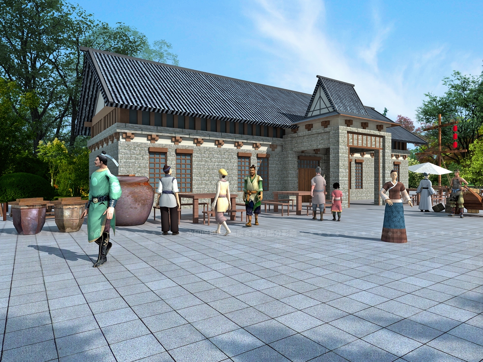 中式驿站3D模型下载【ID:1172860908】