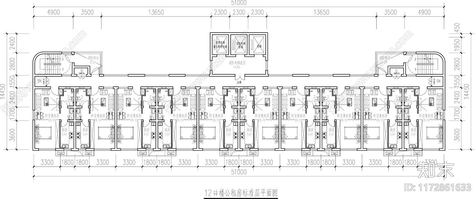 现代住宅楼建筑cad施工图下载【ID:1172861633】