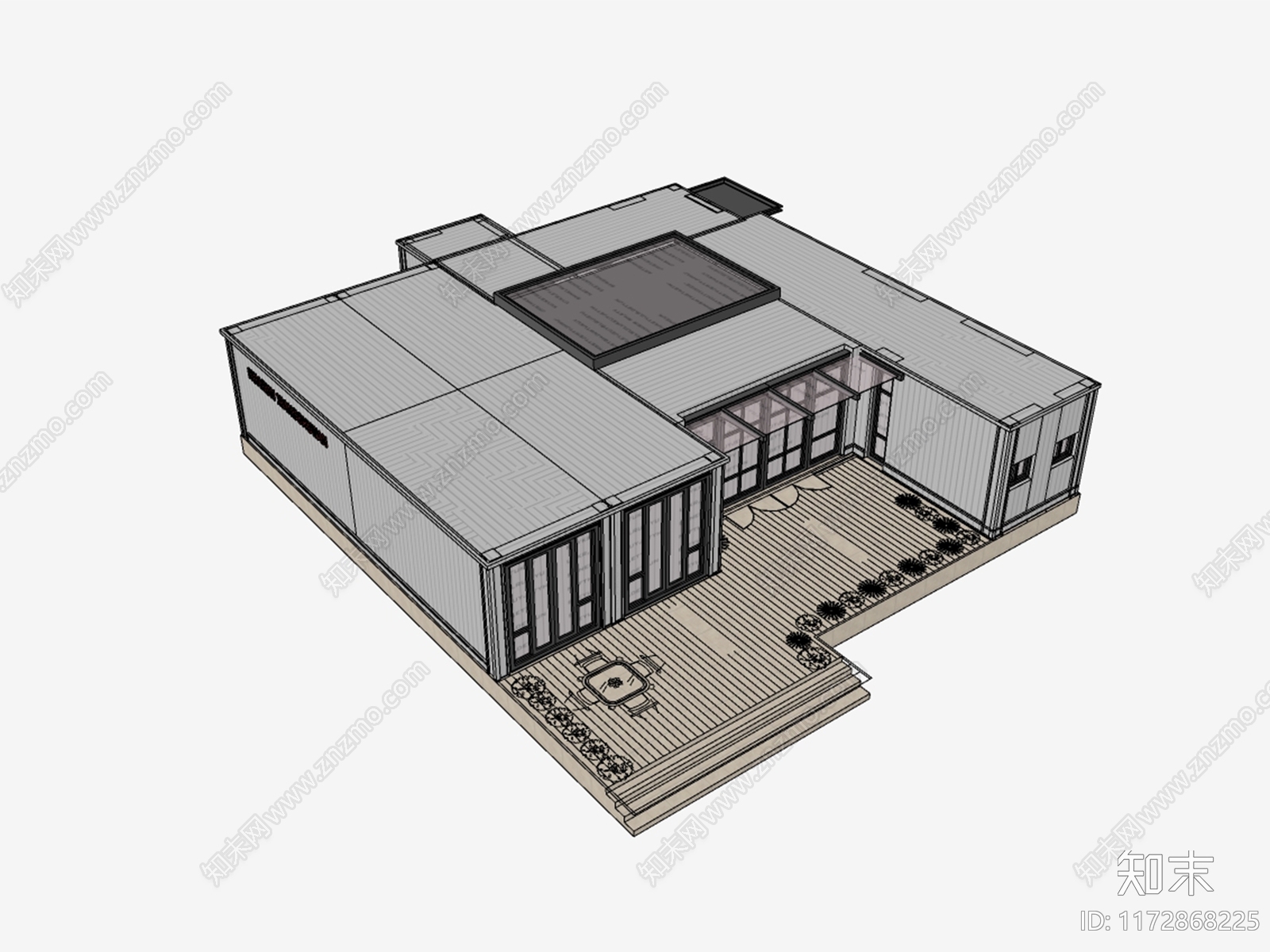 现代工业风格建筑SU模型下载【ID:1172868225】