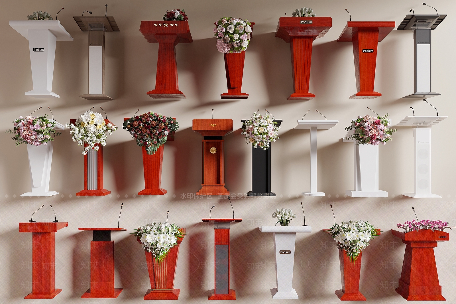 现代讲台3D模型下载【ID:1172869346】